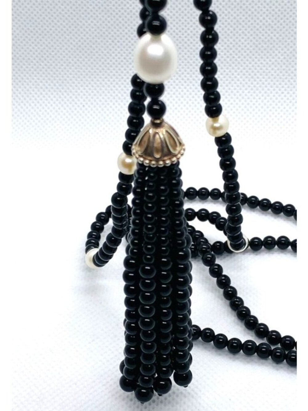 Tiffany & Co Ziegfeld Collection Onyx And Pearls Hassle Necklace 32.5"